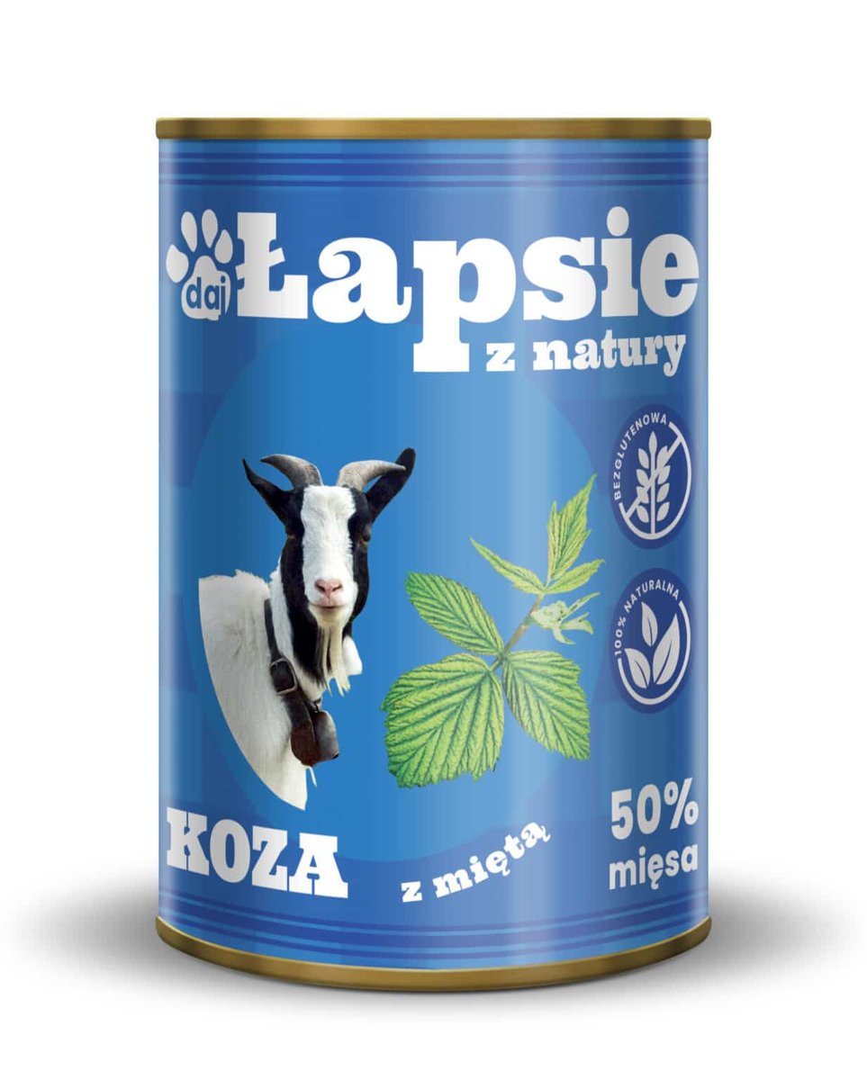Łapsie z Natury Kozina z Miętą 400g mokra karma dla psa