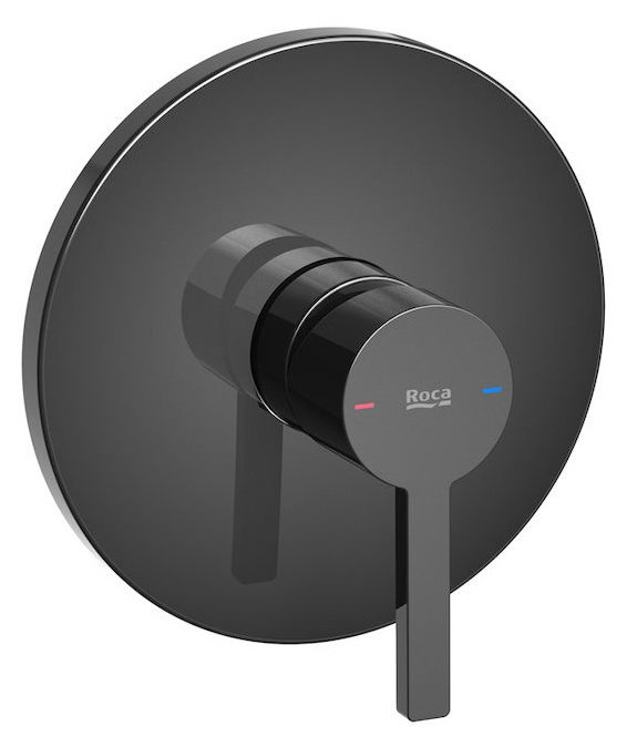 Roca Naia Black Bateria wannowo-prysznicowa podtynkowa czarna A5A2B96CN0