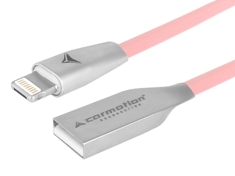 Kabel do ładowania i synchronizacji, 120 cm, USB   zespolone micro USB & Lightning, różowy