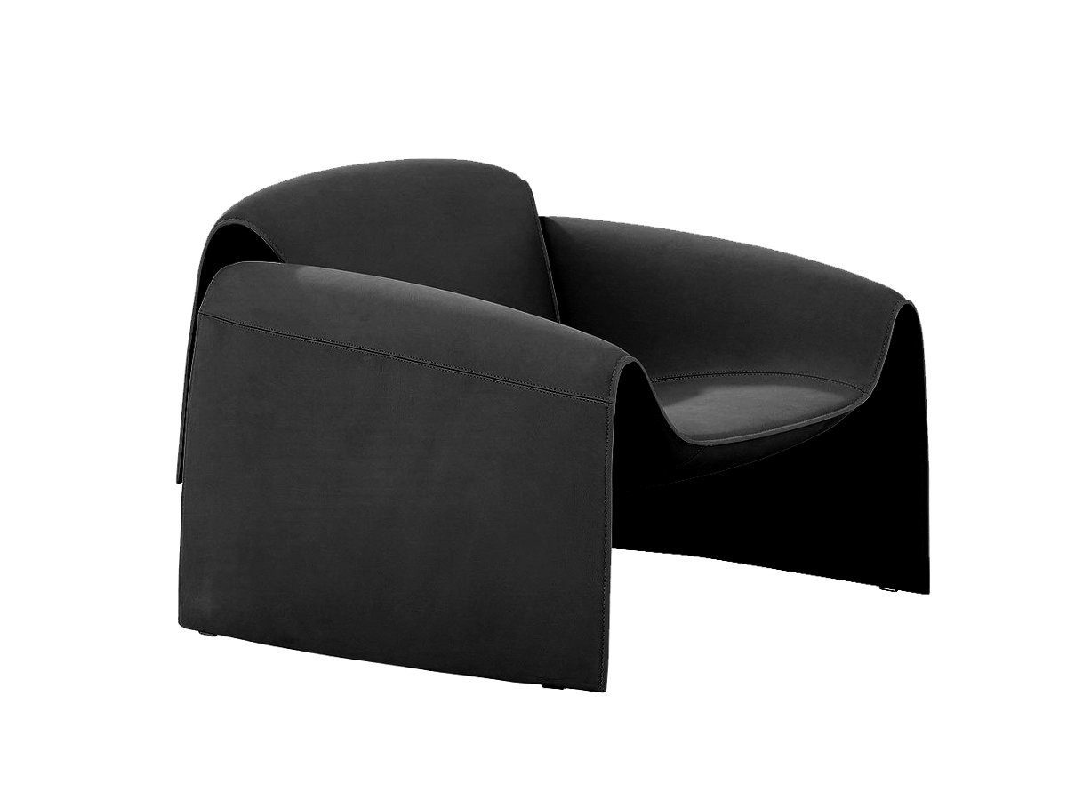 Fotel wypoczynkowy FLESSI czarny ekoskóra