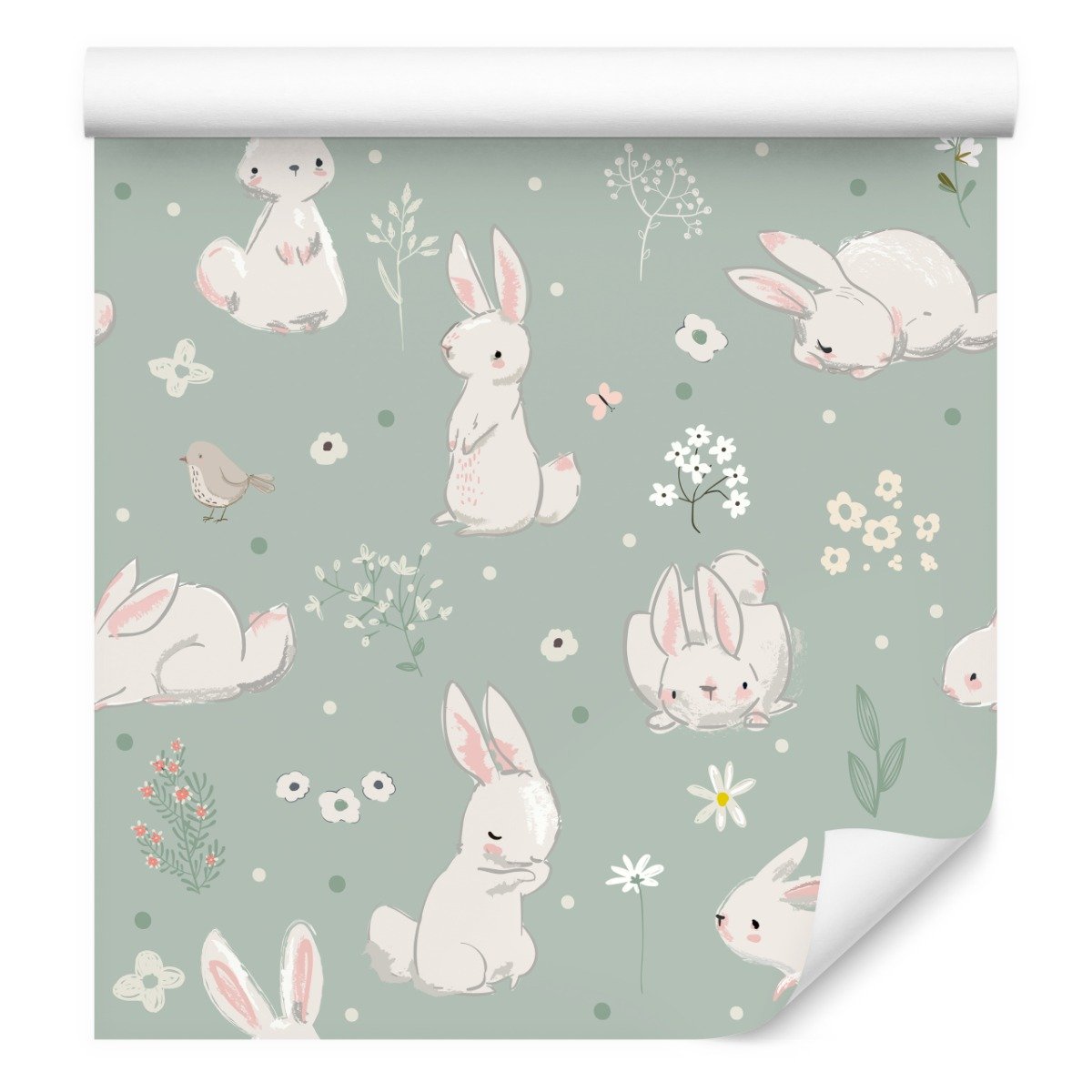 Muralo Tapeta Dla Dzieci Białe Króliczki 732389101