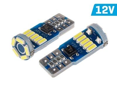 Żarówka VISION W5W (T10) 12/24V 15x 4014 SMD LED, nonpolar, CANBUS, biała, 2 szt.