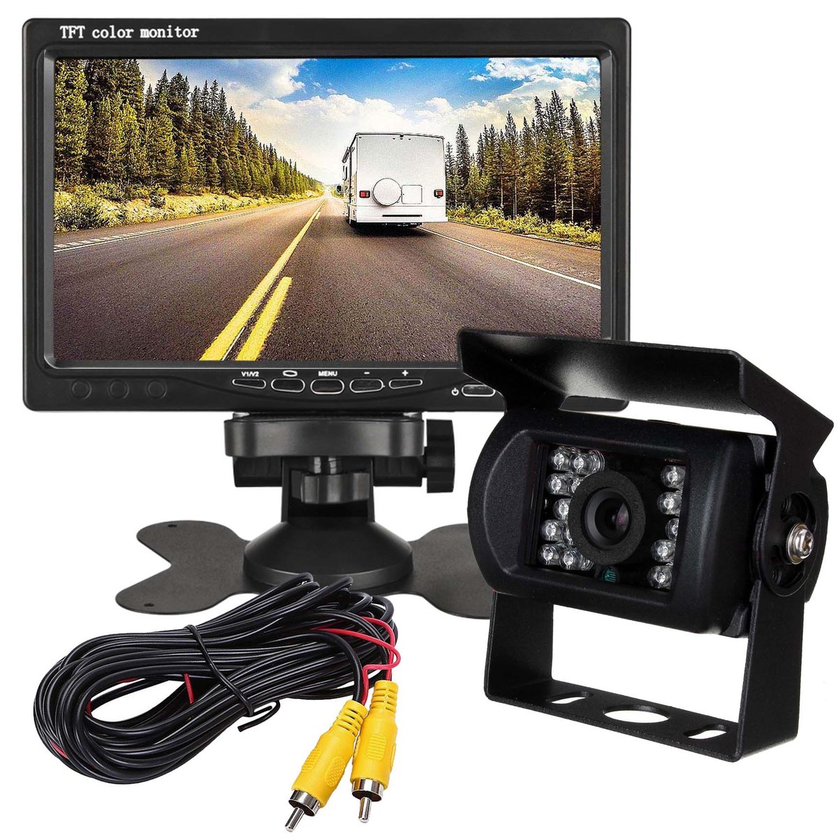 Kamera Cofania Bus Tir Diody 18 Ir Monitor 7'' 10m Ac-7001b