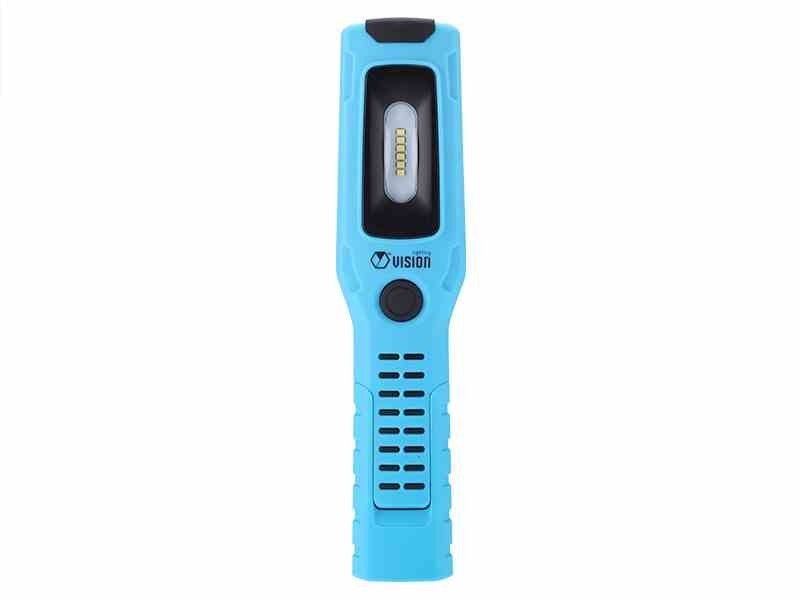 Lampa warsztatowa obrotowa 6x 1W Super White SMD LED 550 lm + 1W LED 80 lm, akumulatorowa, IK07, 2 haki, 3 magnesy