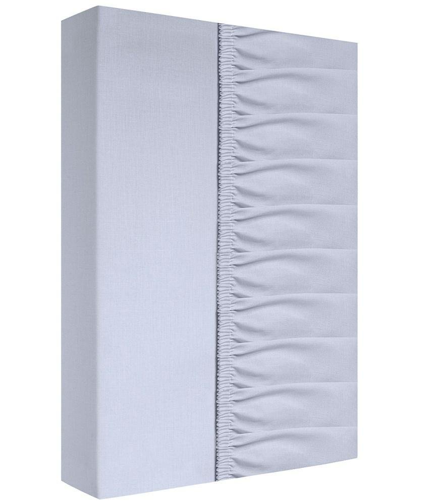 Prześcieradło bawełniane z gumką 160x200 srebrne na materac o wysokości do 25 cm