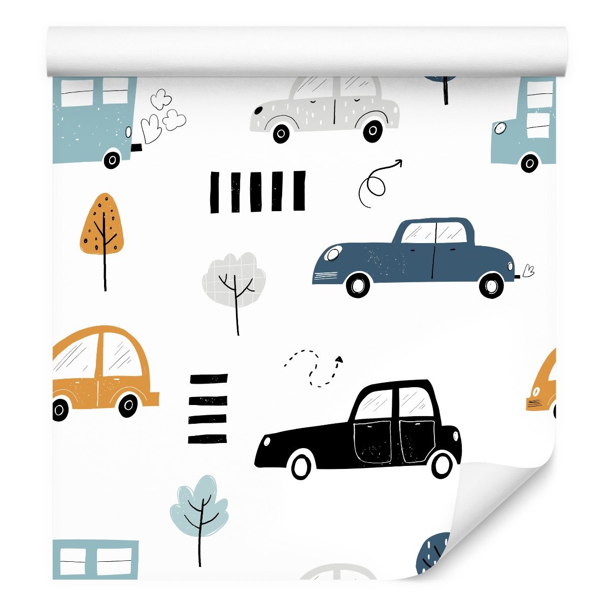 Tapeta Do Pokoju Chłopca SAMOCHODY Drzewa Ozdoba 0,53m x 10m