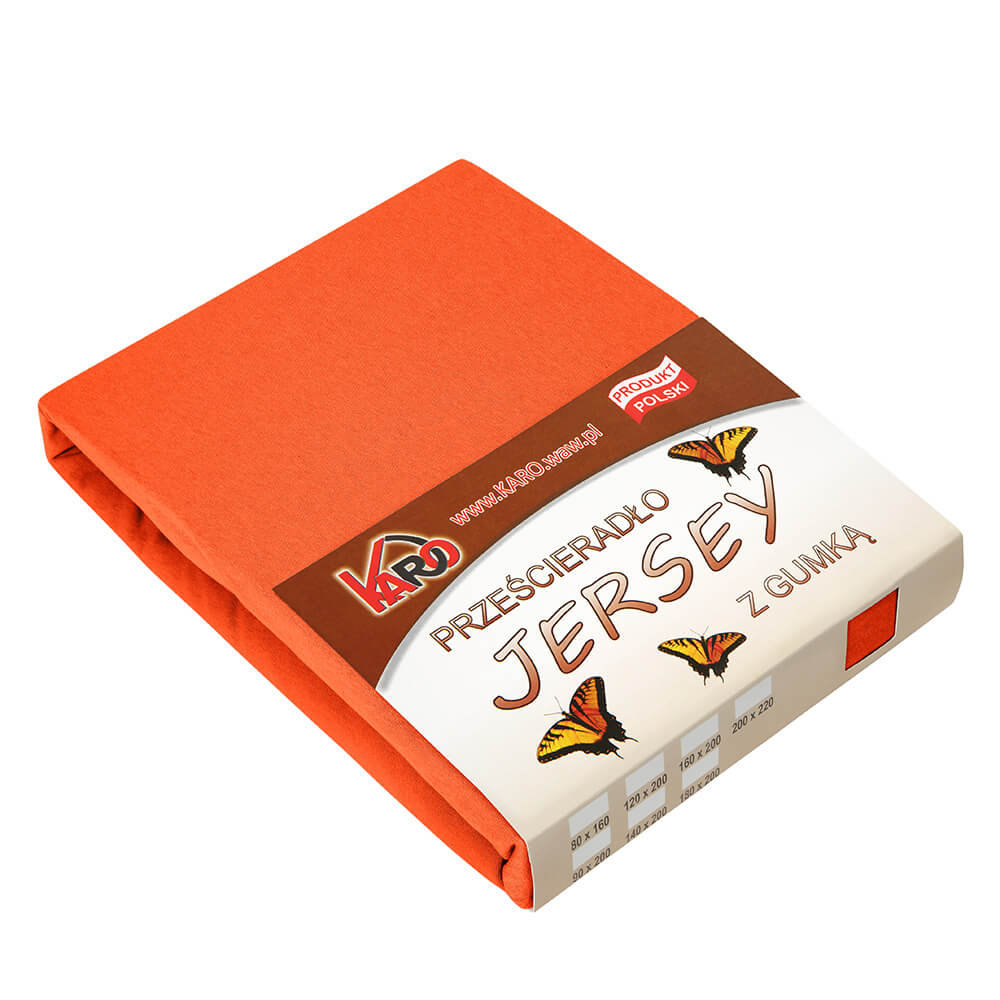 Prześcieradło jersey z gumką KARO 90x200 cm, ugier 052 grube 150g/m2