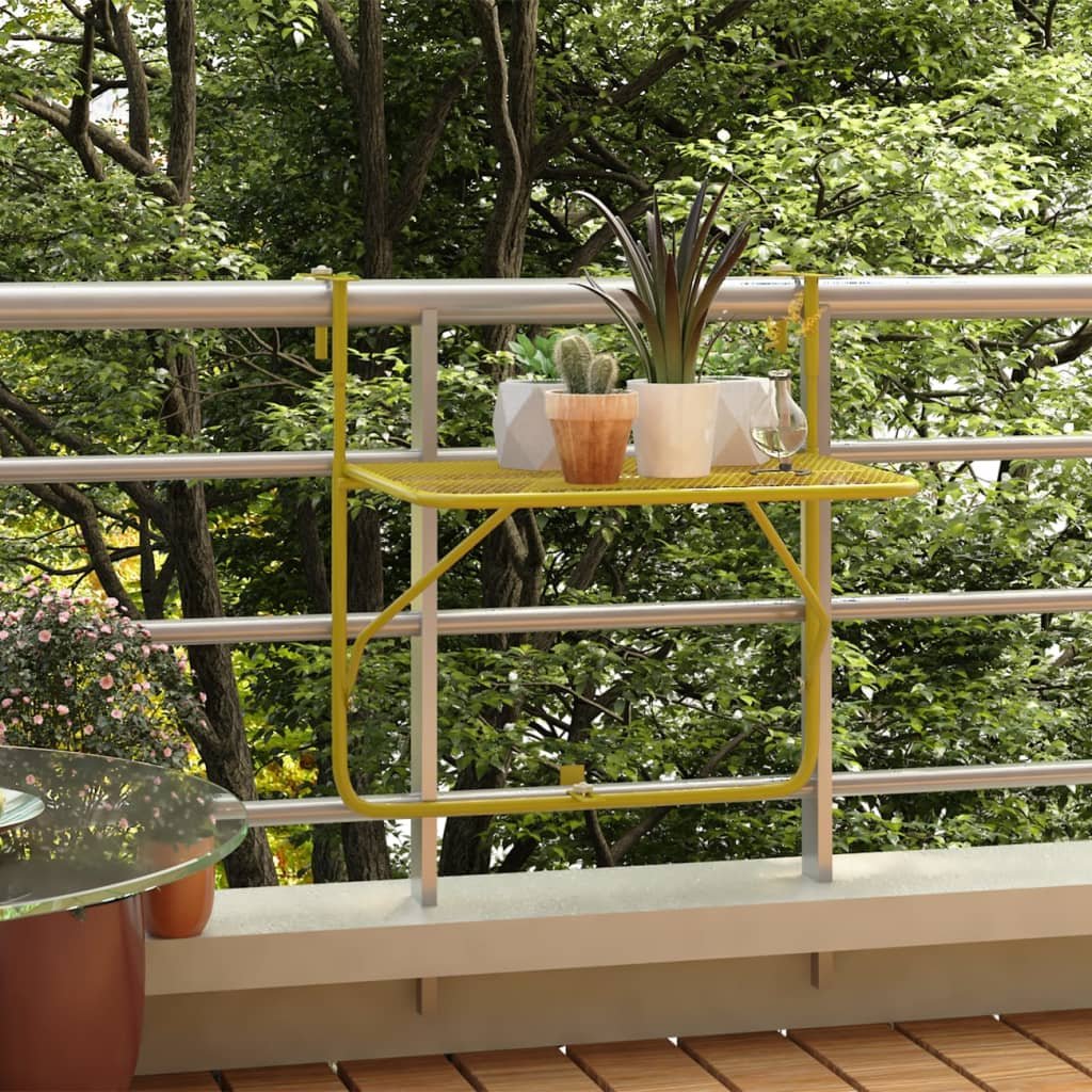 Lumarko Stolik balkonowy, złoty, 60x40 cm, stalowy