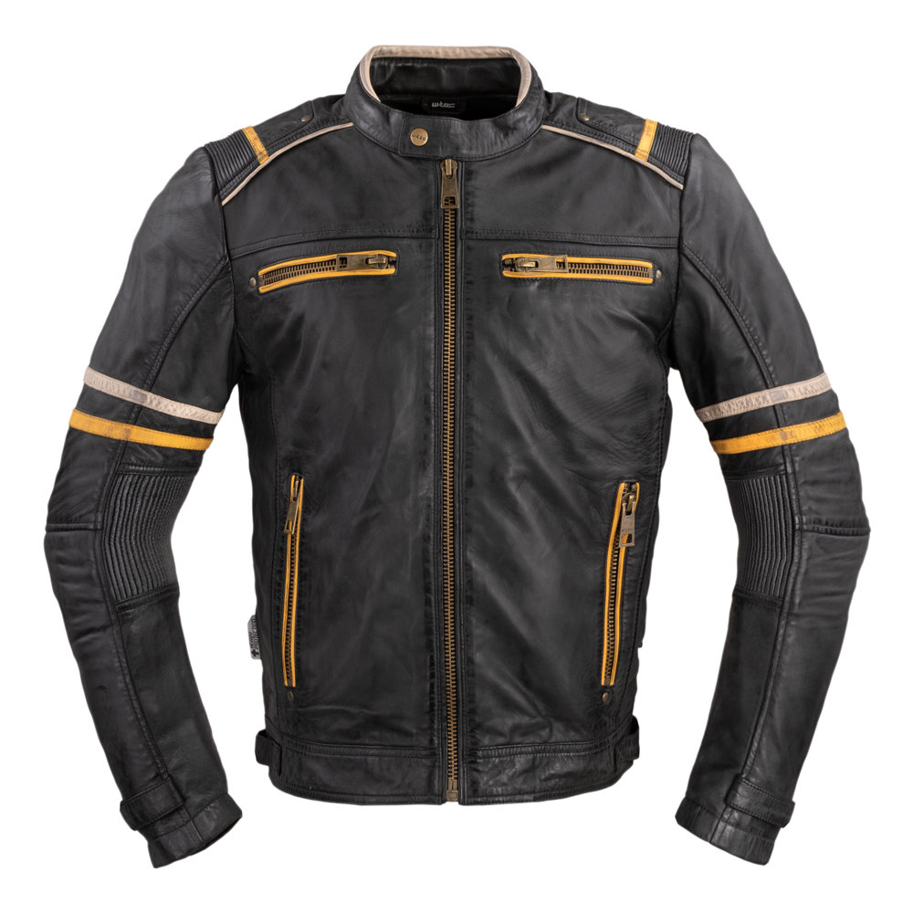 Męska skórzana kurtka motocyklowa W-TEC Traction, Czarny, 5XL