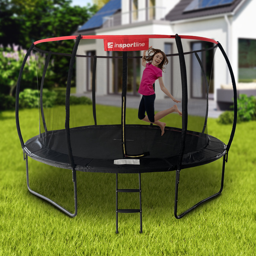 Trampolina inSPORTline Flea PRO 366 cm kompletny zestaw
