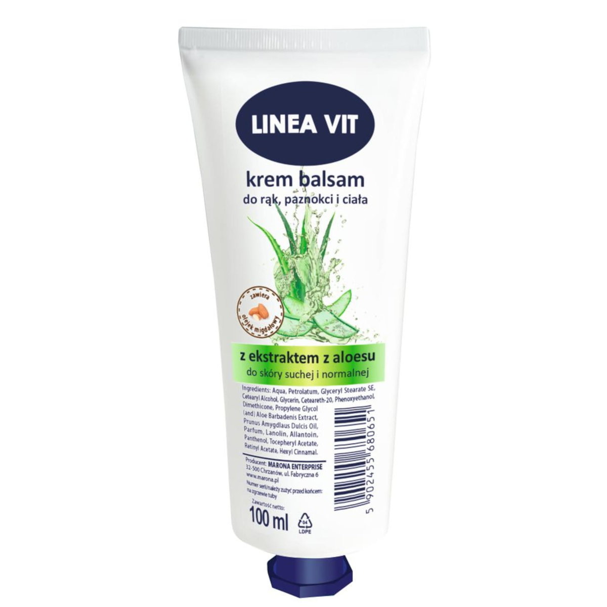 Linea Vit Krem do rąk Aloe Vera Hipoalergiczny 100 ml