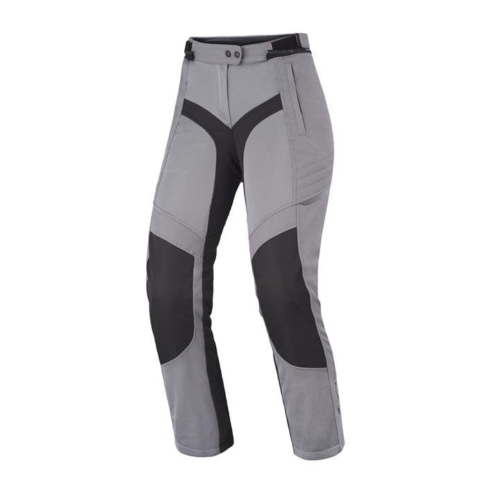 SHIMA JET LADY PANTS GREY, letnie spodnie motocyklowe z ochraniaczami dla kobiet (szare, L)