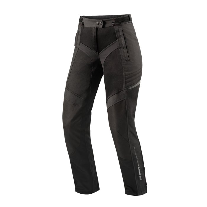 SHIMA JET LADY PANTS BLACK, letnie spodnie motocyklowe z ochraniaczami dla kobiet (czarne, L)
