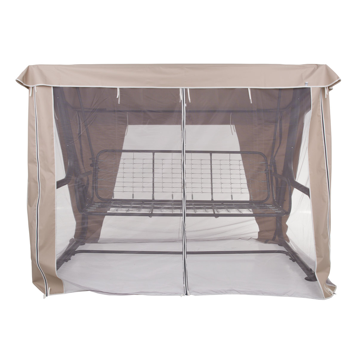 Dach z moskitierą do huśtawki ogrodowej 228 x 126 cm Rimini / Venezia cappucino D031-15CW PATIO