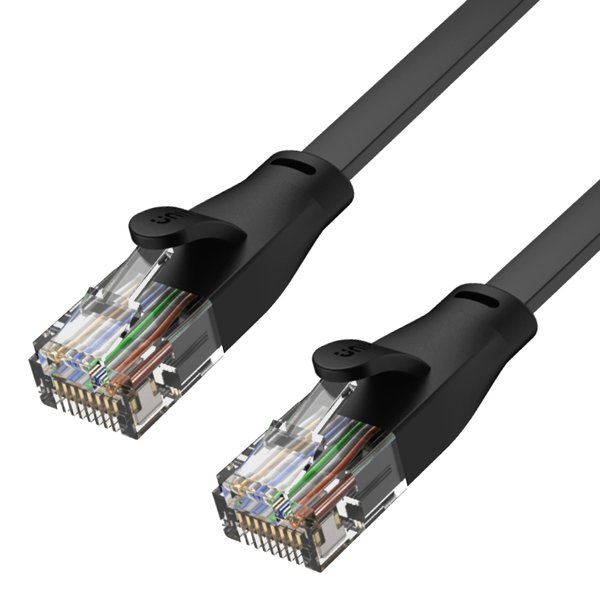 Unitek Unitek RJ-45 RJ-45 kat.6 płaski 0,5m 50cm czarny C1808GBK