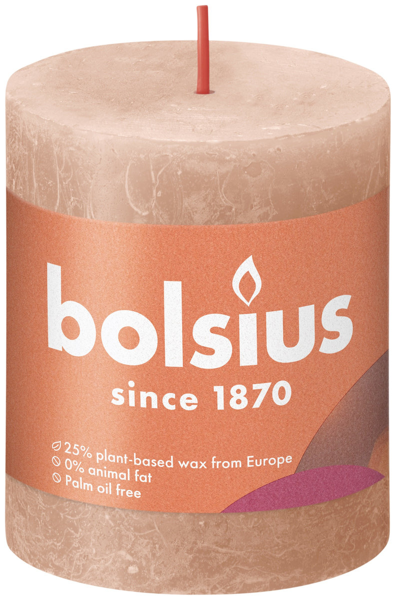 Bolsius Świeca pieńkowa Rustic Shine karmelowa wys. 8 cm