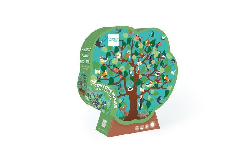 Scratch zabawki Puzzle konturowe Leśne drzewo 58 elem. mokopico-1692-0