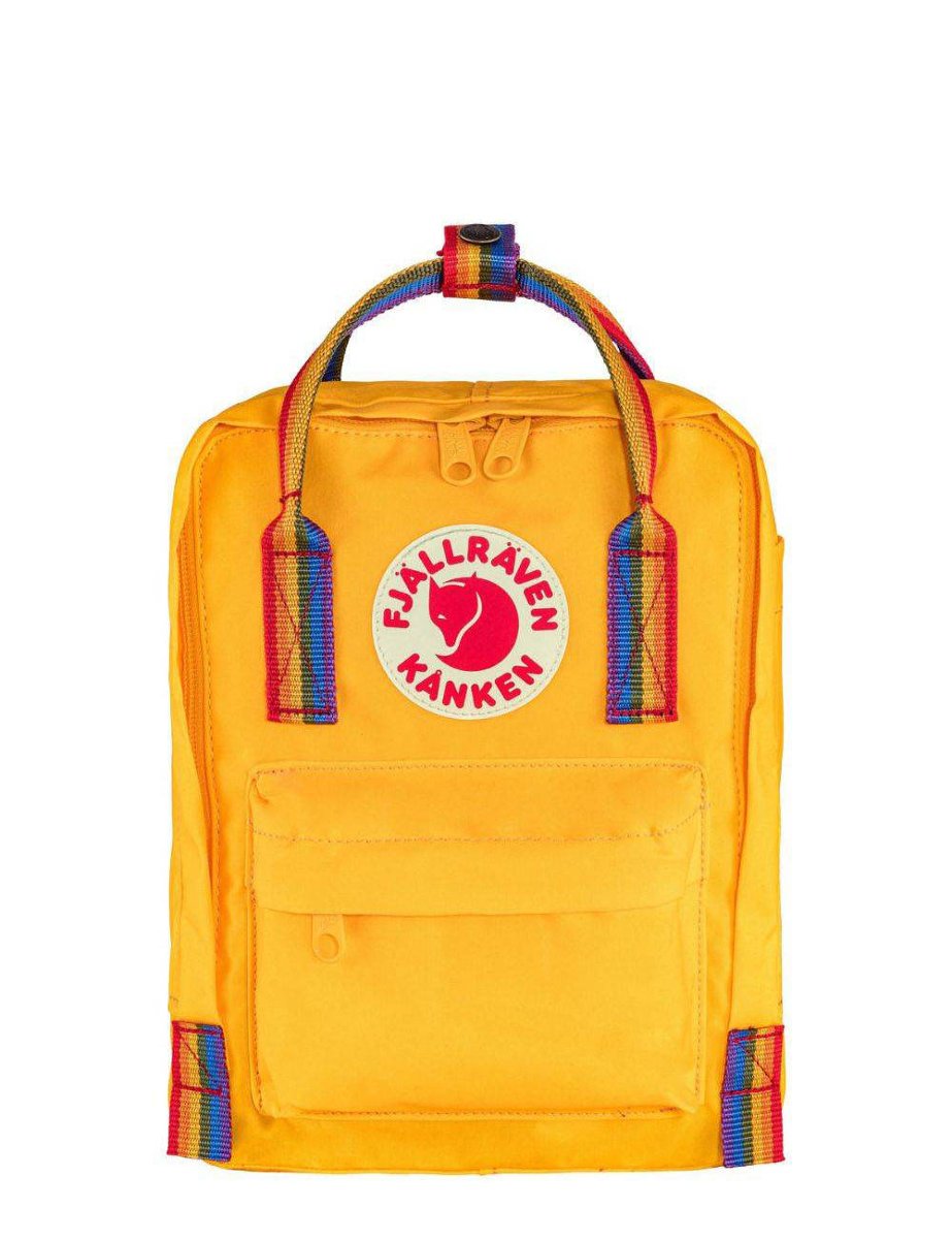 Plecak Fjallraven Kanken Rainbow Mini - warm yellow / rainbow pattern