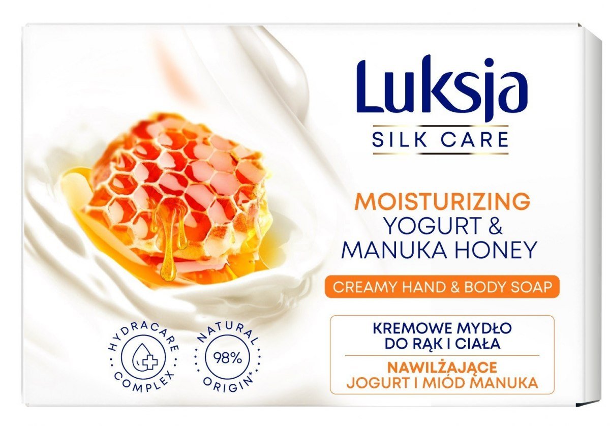 Luksja Silk Care Nawilżające Kremowe Mydło w kostce do rąk i ciała - Jogurt i Miód Manuka 100g