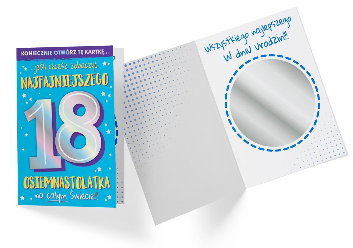 Karnet B6 DK-921 Urodziny 18 lusterko - Kukartka