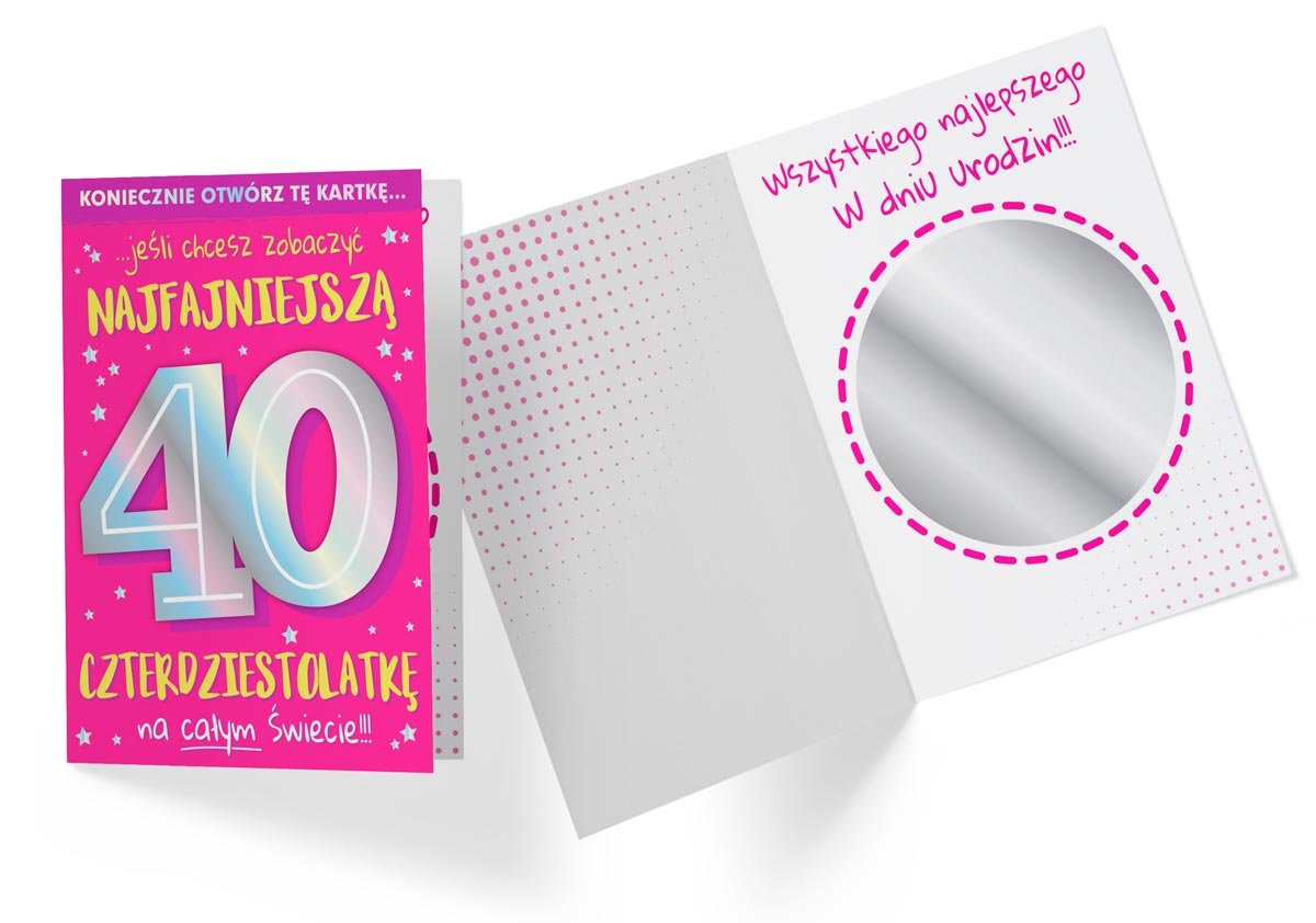 Karnet B6 DK-923 Urodziny 40 lusterko - Kukartka