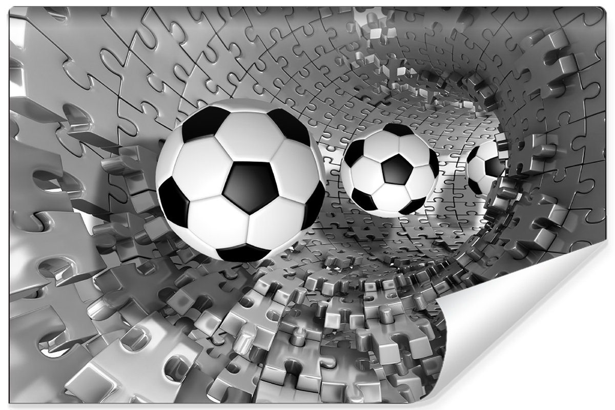 Fototapeta Piłka Nożna Puzzle 3D 120x180/126784210