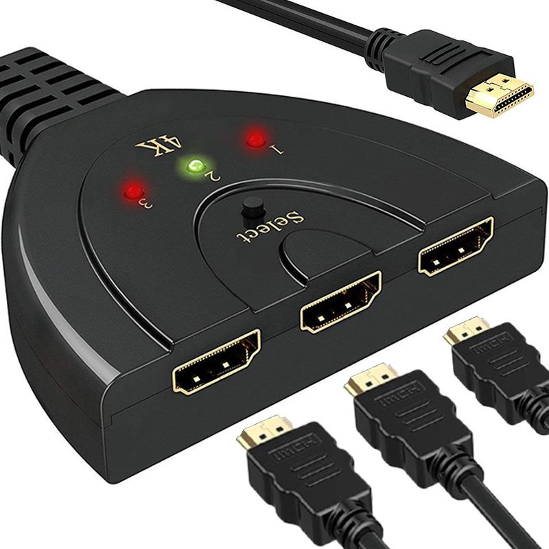 SWITCH PRZEŁĄCZNIK HDMI 3w1 FULL HD 4K ROZDZIELACZ