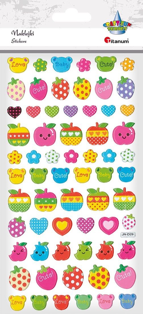 Naklejki wypukłe mix 65szt