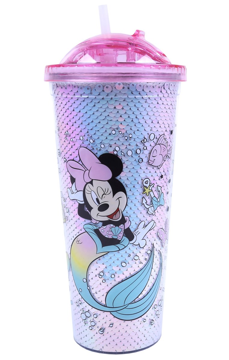 Holograficzny kubek ze słomką 650 ml Myszka Minnie