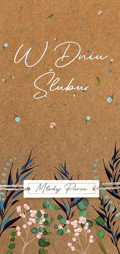 Kartka ślubna z życzeniami vintage DLAS122