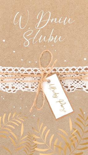 Kartka na ślub elegancka vintage KPAS120