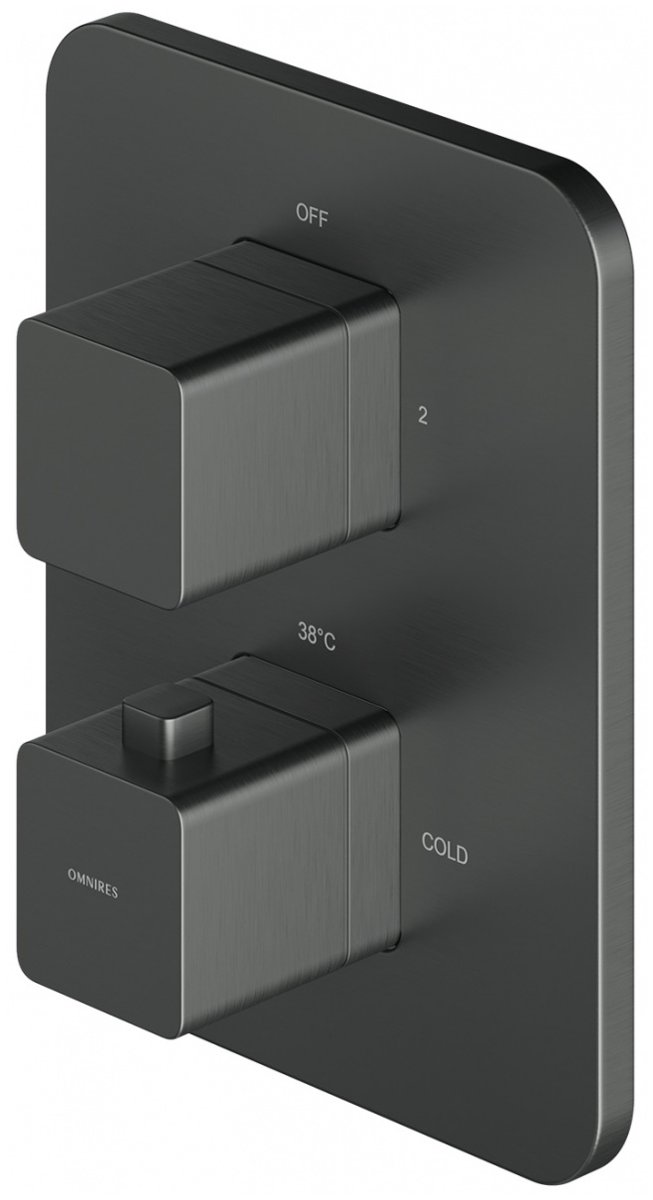 Omnires PARMA Termostatyczna bateria prysznicowo-wannowa podtynkowa Grafit PM7436GR