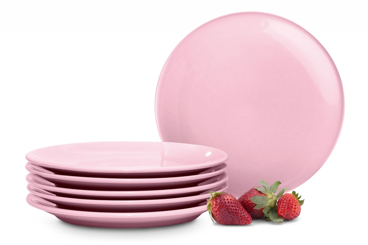 Opinie o Zestaw talerzyków deserowych dla 6 osób różowy LUPIN