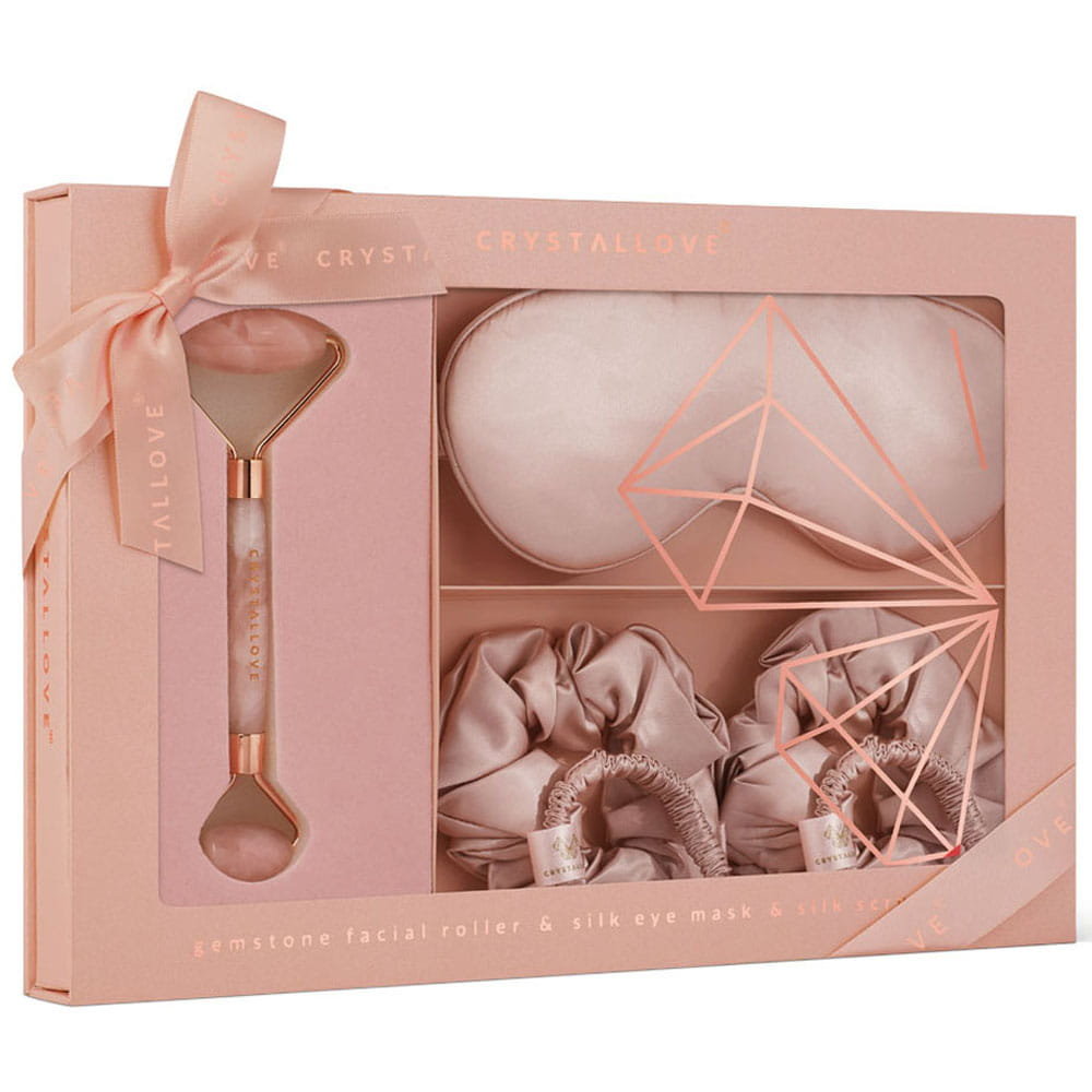 Crystallove Crystallove Masażery do twarzy Rose Quartz Home SPA Set