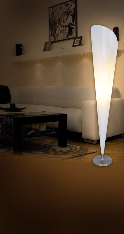 Naeve Leuchten Tulip 210623 lampa stojąca, wysokość: 162 cm,  30 cm, metal, kolor biały 210623