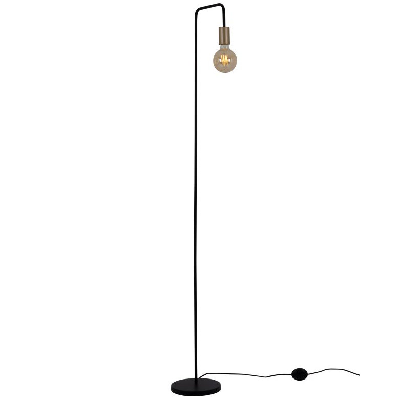 Nave Minimalistyczna lampa podłogowa Modo stojąca do sypialni czarna