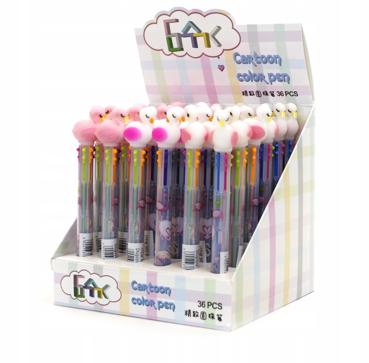 DŁUGOPIS Łabędź 6 kolorów CIENKOPIS SZKOLNY