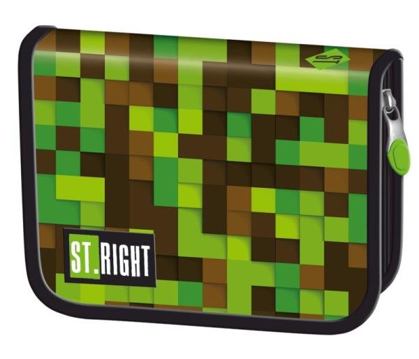 Piórnik rozkładany dla chłopca, St.Right PC3, Minecraft, zielony