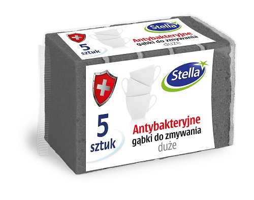 Stella ST PC Gąbki do zmywania antybakteryjne 5szt