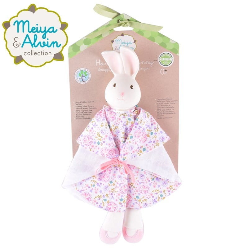 Meiya and Alvin Meiya and Alvin - Meiya & Alvin - Havah Bunny Snuggly Comforter with Organic Teether Head