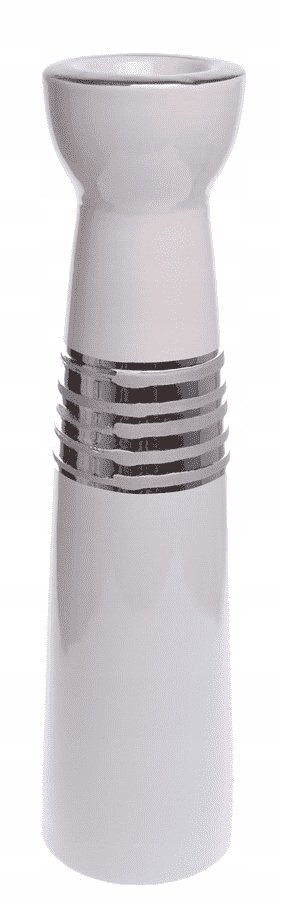 Świecznik szklany glamour na tealight 26x9 srebrny