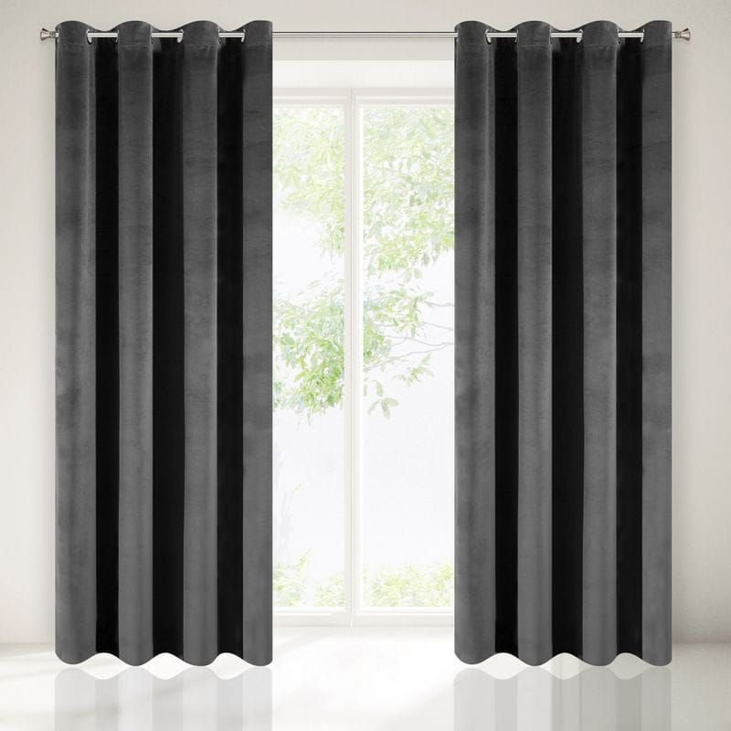 Zasłona Velvet Velvet 140 x 250 Przelotka Stalowy