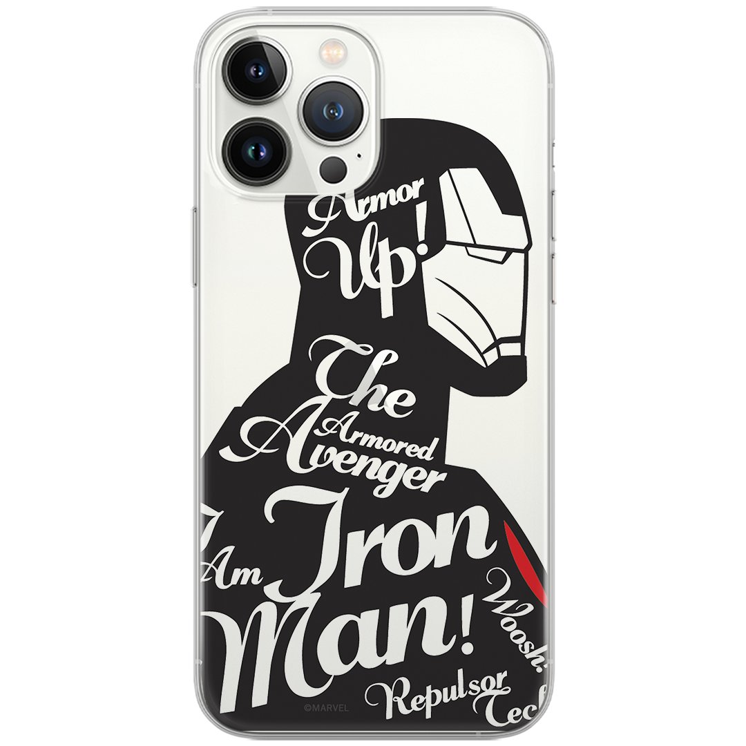 Etui Marvel dedykowane do Iphone 11, wzór: Iron Man 010 Etui częściowo przeźroczyste, oryginalne i oficjalnie licencjonowane
