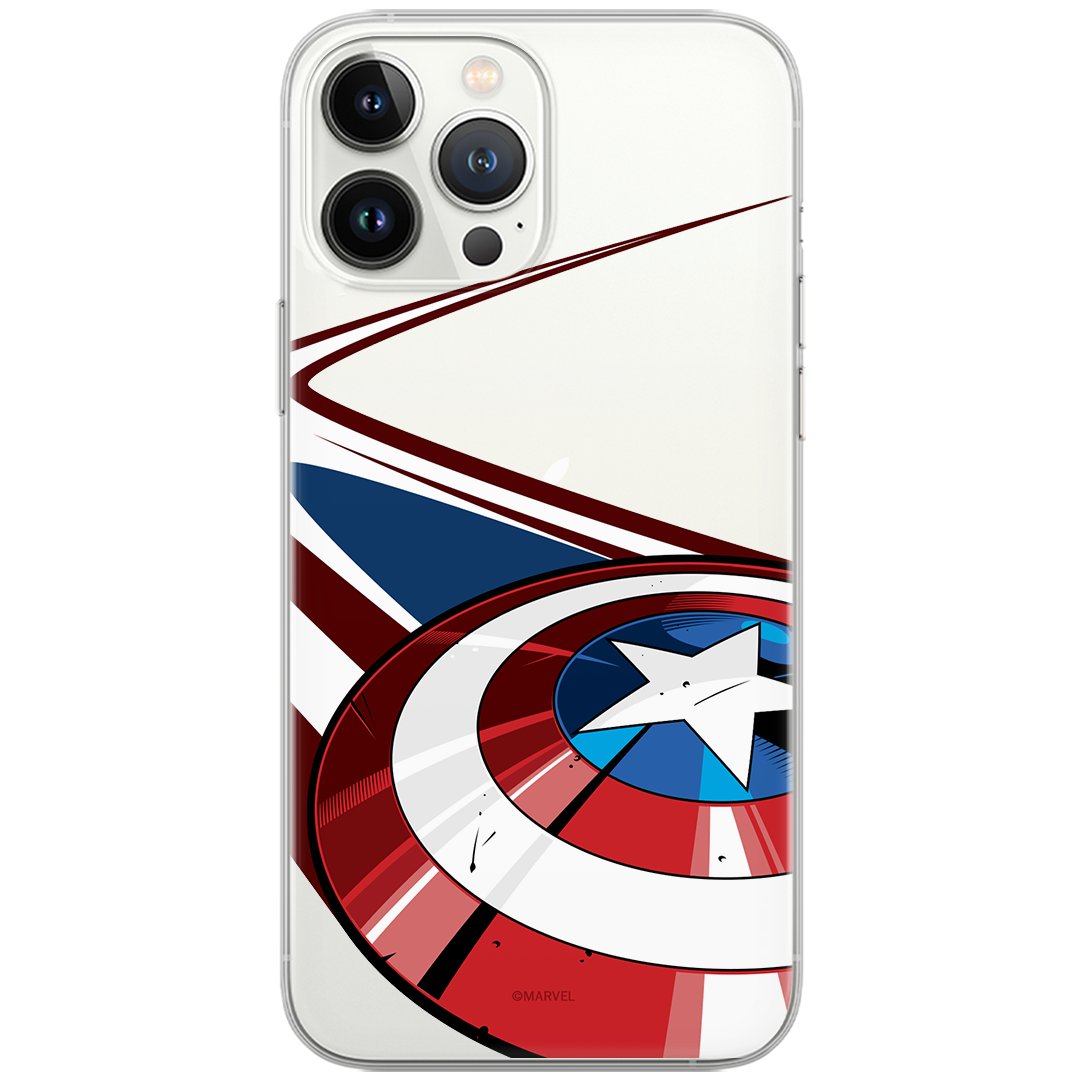 Etui Marvel dedykowane do Iphone 13, wzór: Kapitan Ameryka 008 Etui częściowo przeźroczyste, oryginalne i oficjalnie licencjonowane