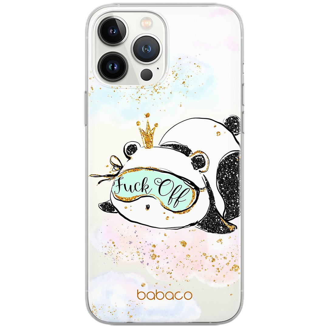 Etui Babaco dedykowane do Iphone 12 / 12 PRO, wzór: Panda 001 Etui częściowo przeźroczyste, oryginalne i oficjalnie licencjonowane
