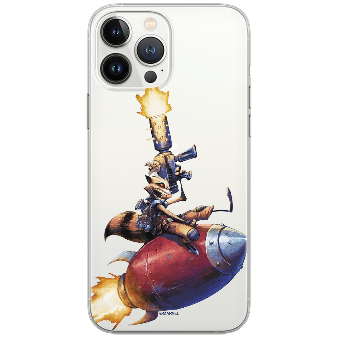 Etui Marvel dedykowane do Iphone 12 / 12 PRO, wzór: Rocket 007 Etui częściowo przeźroczyste, oryginalne i oficjalnie licencjonowane