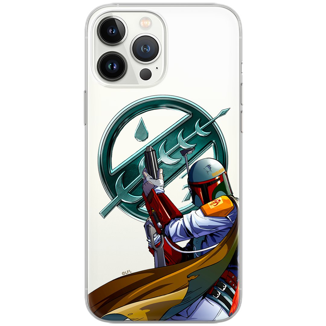 Etui Star Wars dedykowane do Iphone 12 PRO MAX, wzór: Boba Fett 002 Etui częściowo przeźroczyste, oryginalne i oficjalnie licencjonowane