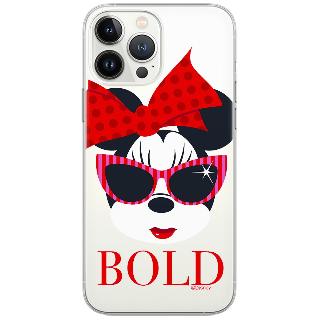 Etui Disney dedykowane do Iphone 13 PRO, wzór: Minnie 045 Etui częściowo przeźroczyste, oryginalne i oficjalnie licencjonowane