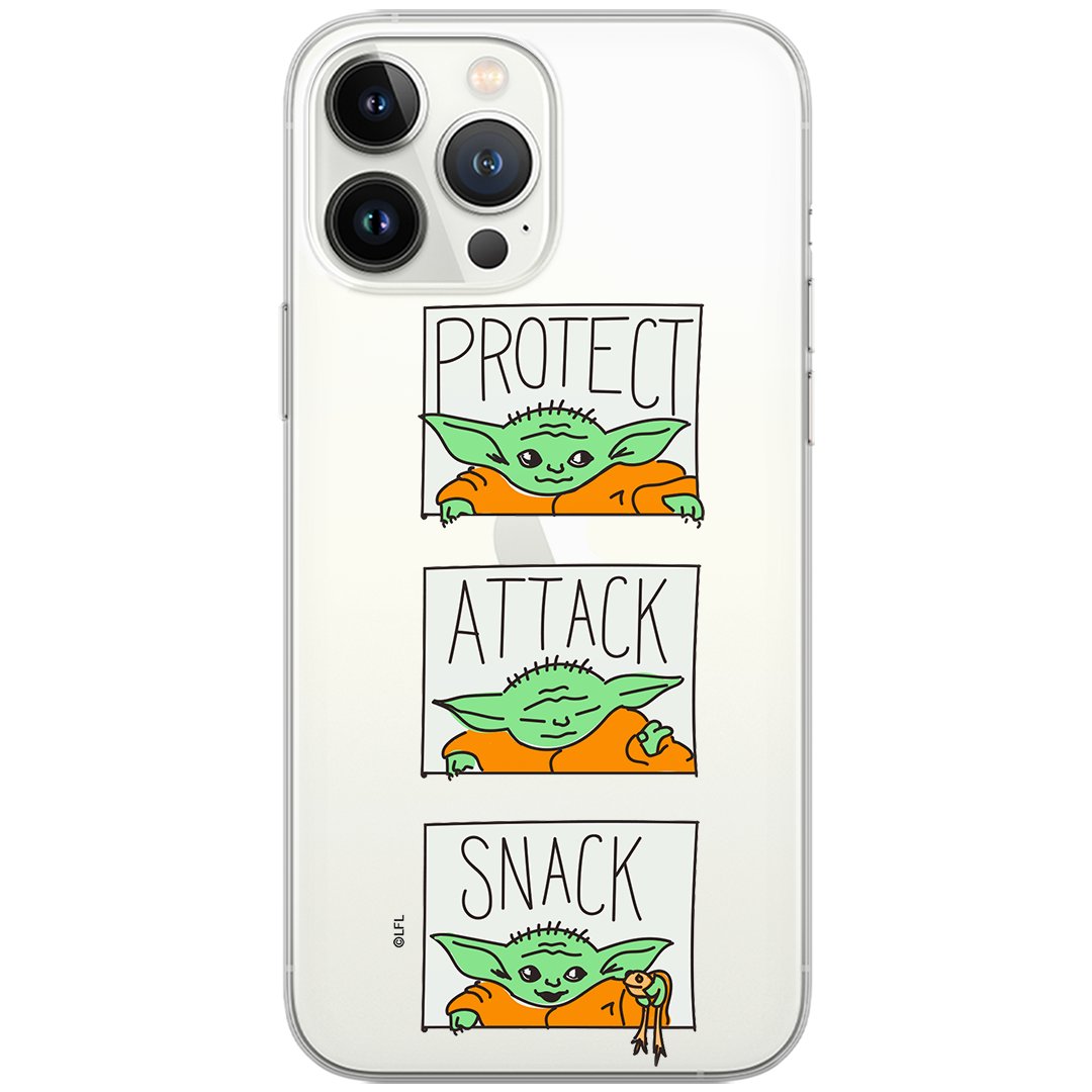 Etui Star Wars dedykowane do Iphone 13 PRO, wzór: Baby Yoda 009 Etui częściowo przeźroczyste, oryginalne i oficjalnie licencjonowane