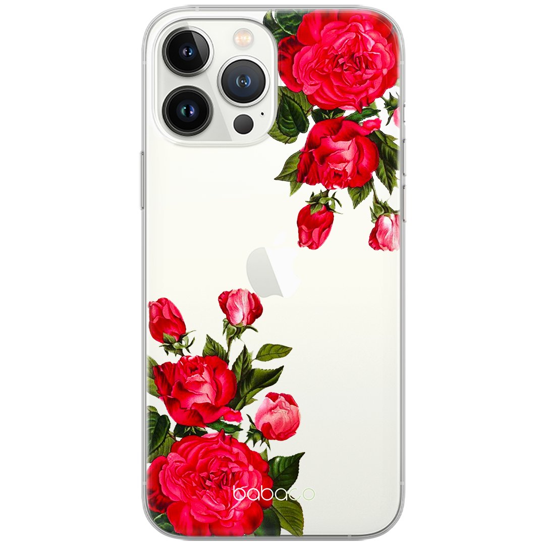 Etui Babaco dedykowane do Iphone 13 PRO MAX, wzór: Kwiaty 007 Etui częściowo przeźroczyste, oryginalne i oficjalnie licencjonowane